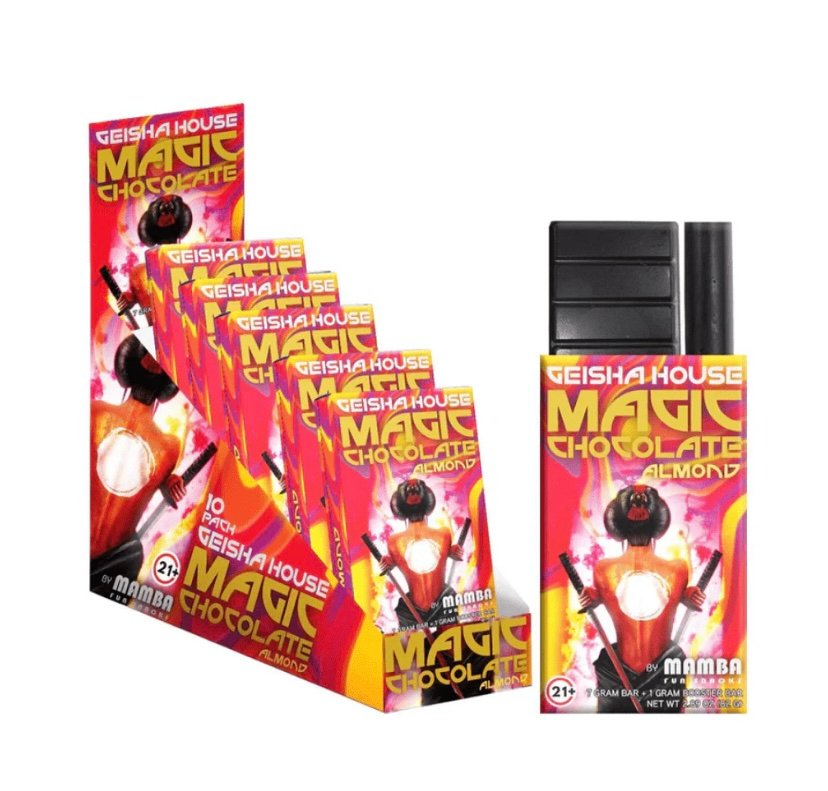 Magic Mushrooms Geisha House Mushroom Chocolate Bar Mambaa Magic 8GM 2 Count