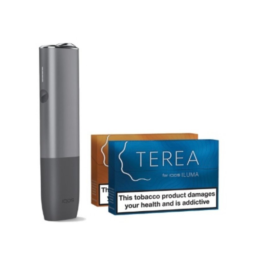 IQOS IQOS ILUMA ONE HEATED TOBACCO DEVICE STARTER KIT WITH TOBACCO REFILLS (PEBBLE GREY)